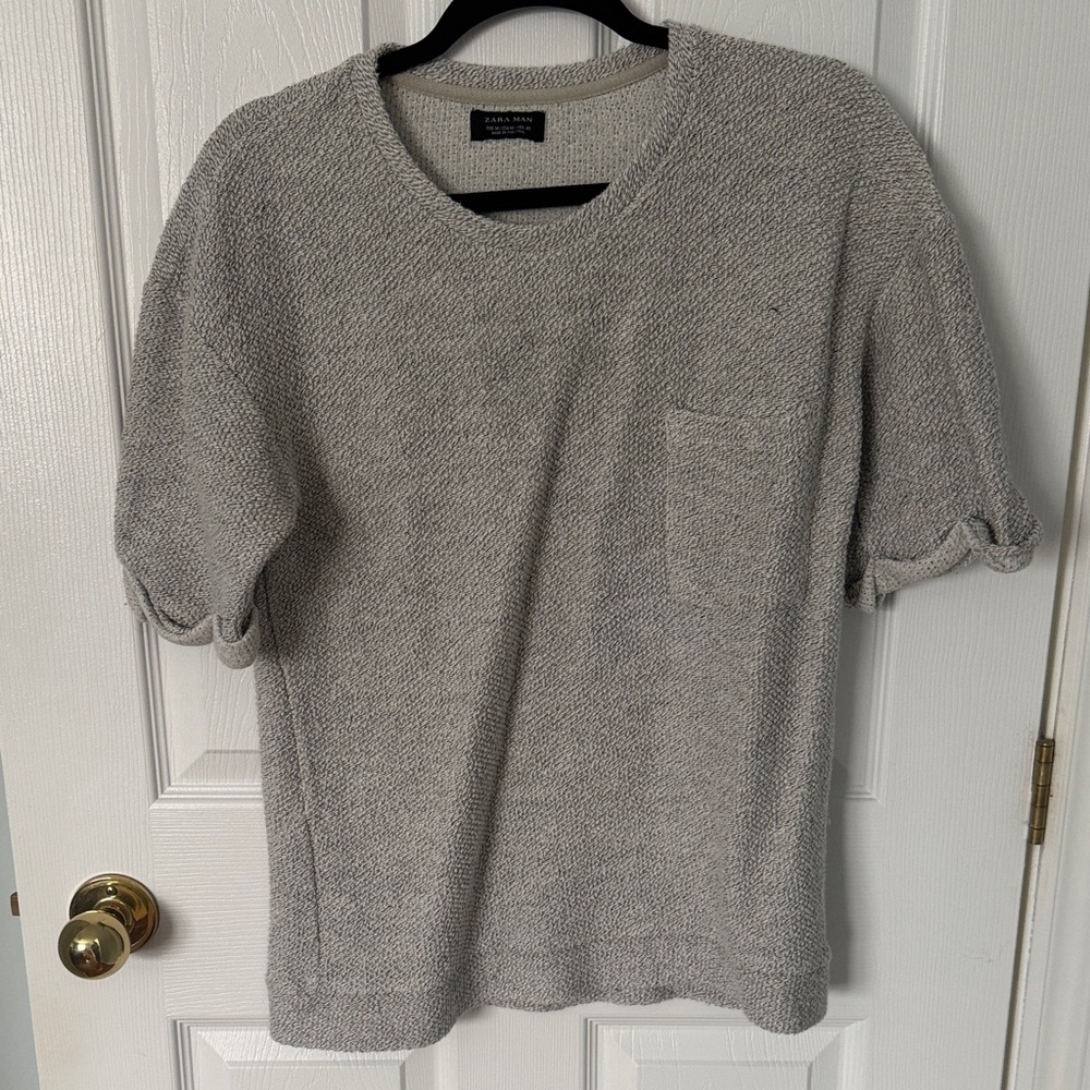 Zara Cream Textured Knit Sweater